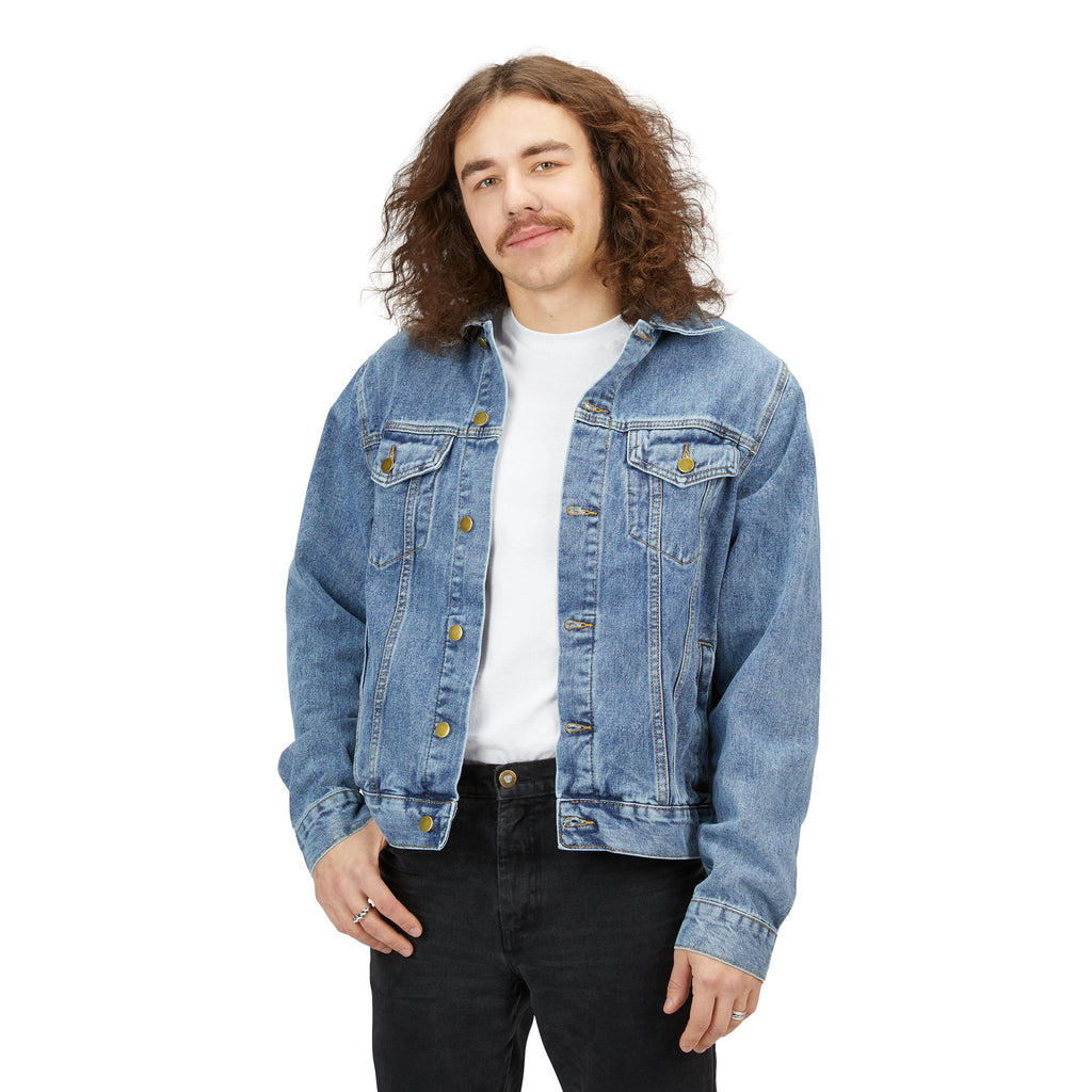 Denim Jacket — Vintage ": The Lawman -Country Strong's "It's Who We are" Samurai Silhouette Red Sun