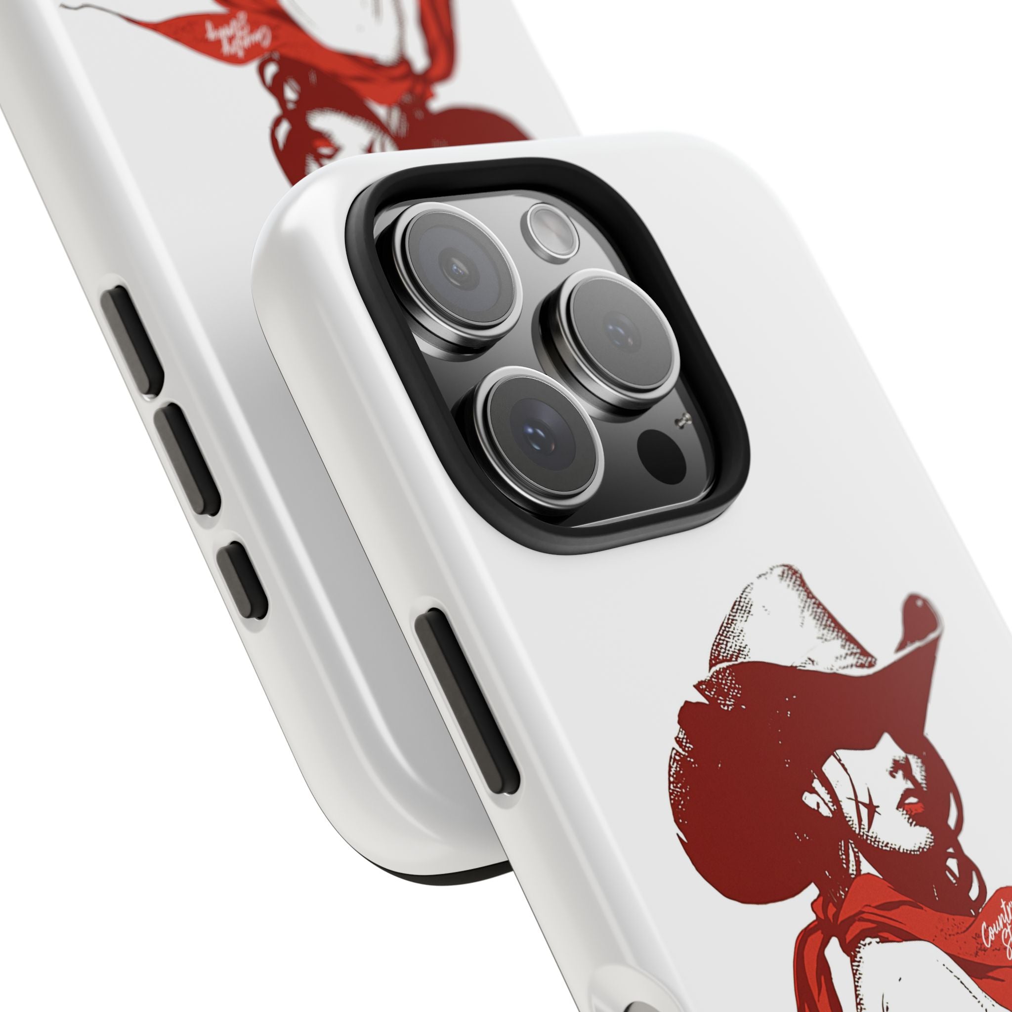 Western Cowgirl Tough Phone Case — Retro Red Cowboy Design