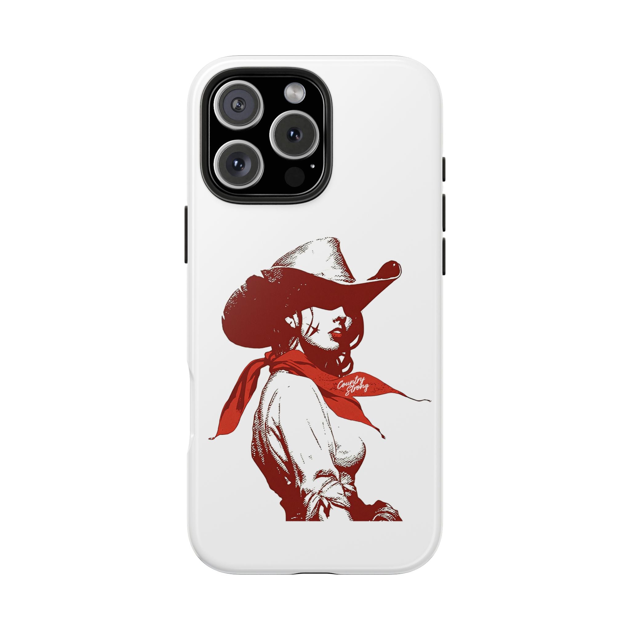 Western Cowgirl Tough Phone Case — Retro Red Cowboy Design