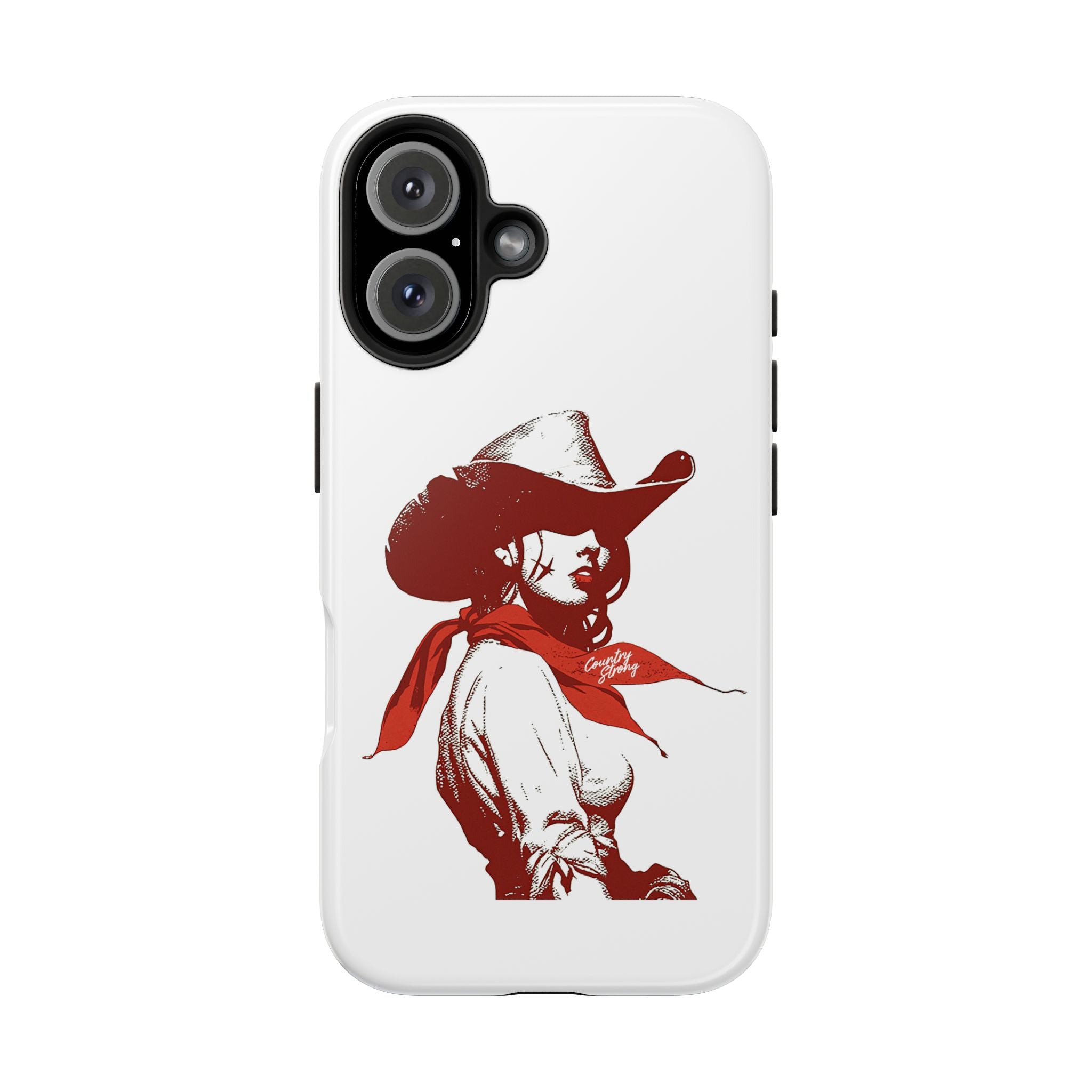Western Cowgirl Tough Phone Case — Retro Red Cowboy Design