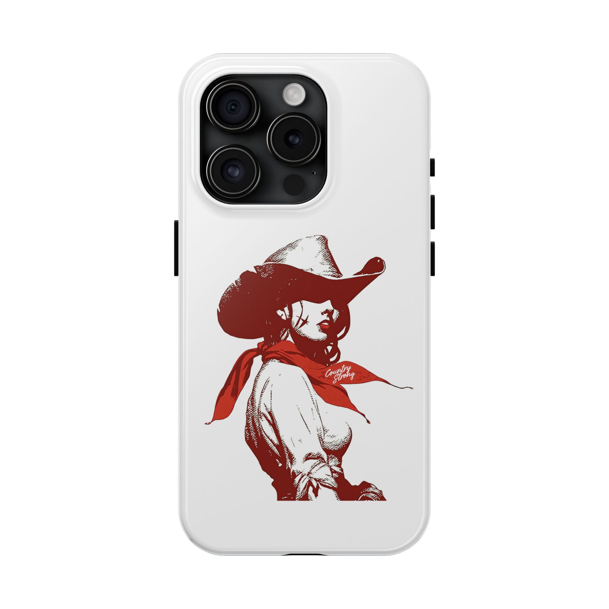 Western Cowgirl Tough Phone Case — Retro Red Cowboy Design