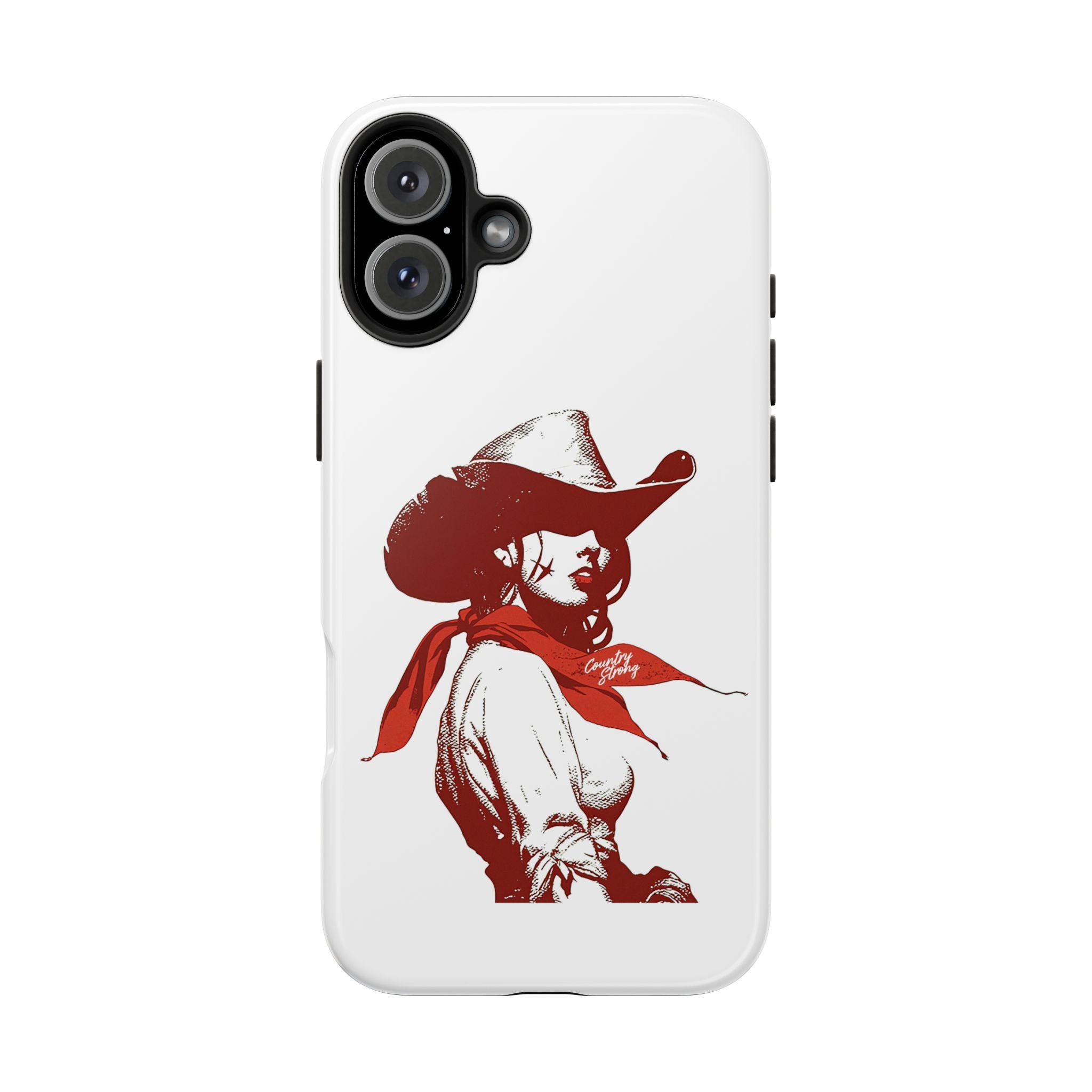 Western Cowgirl Tough Phone Case — Retro Red Cowboy Design