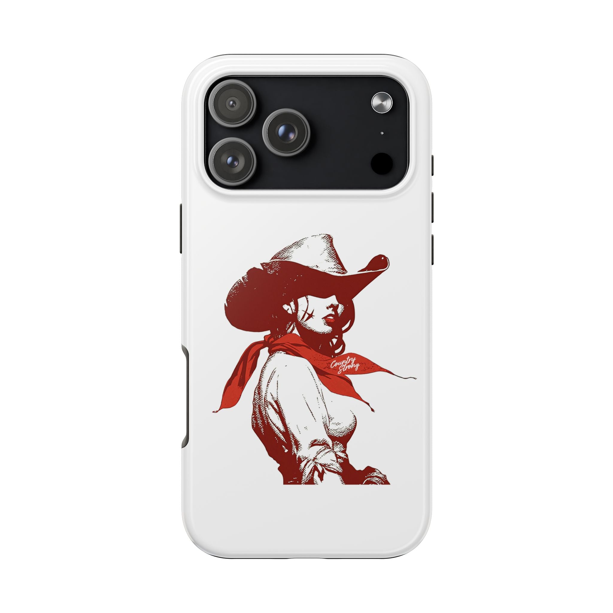 Western Cowgirl Tough Phone Case — Retro Red Cowboy Design