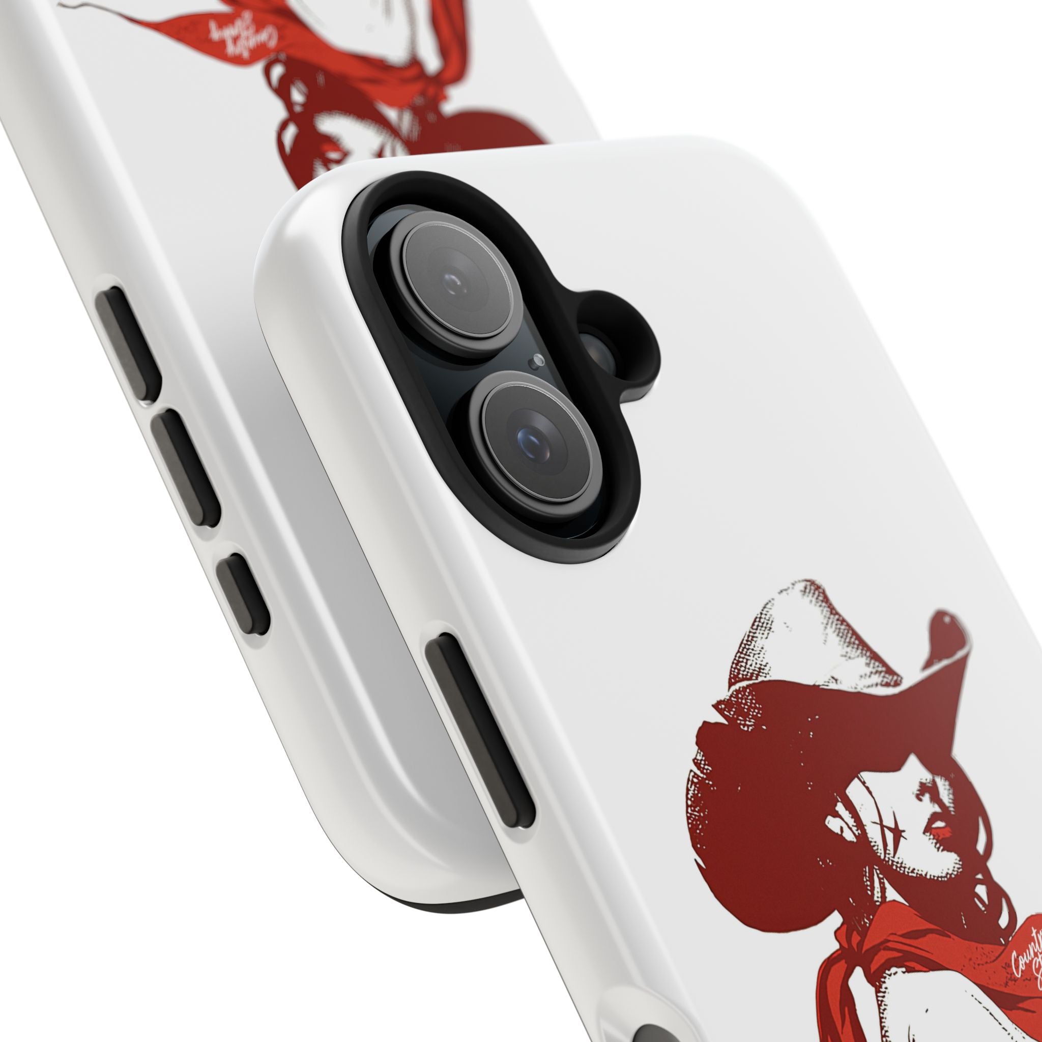 Western Cowgirl Tough Phone Case — Retro Red Cowboy Design