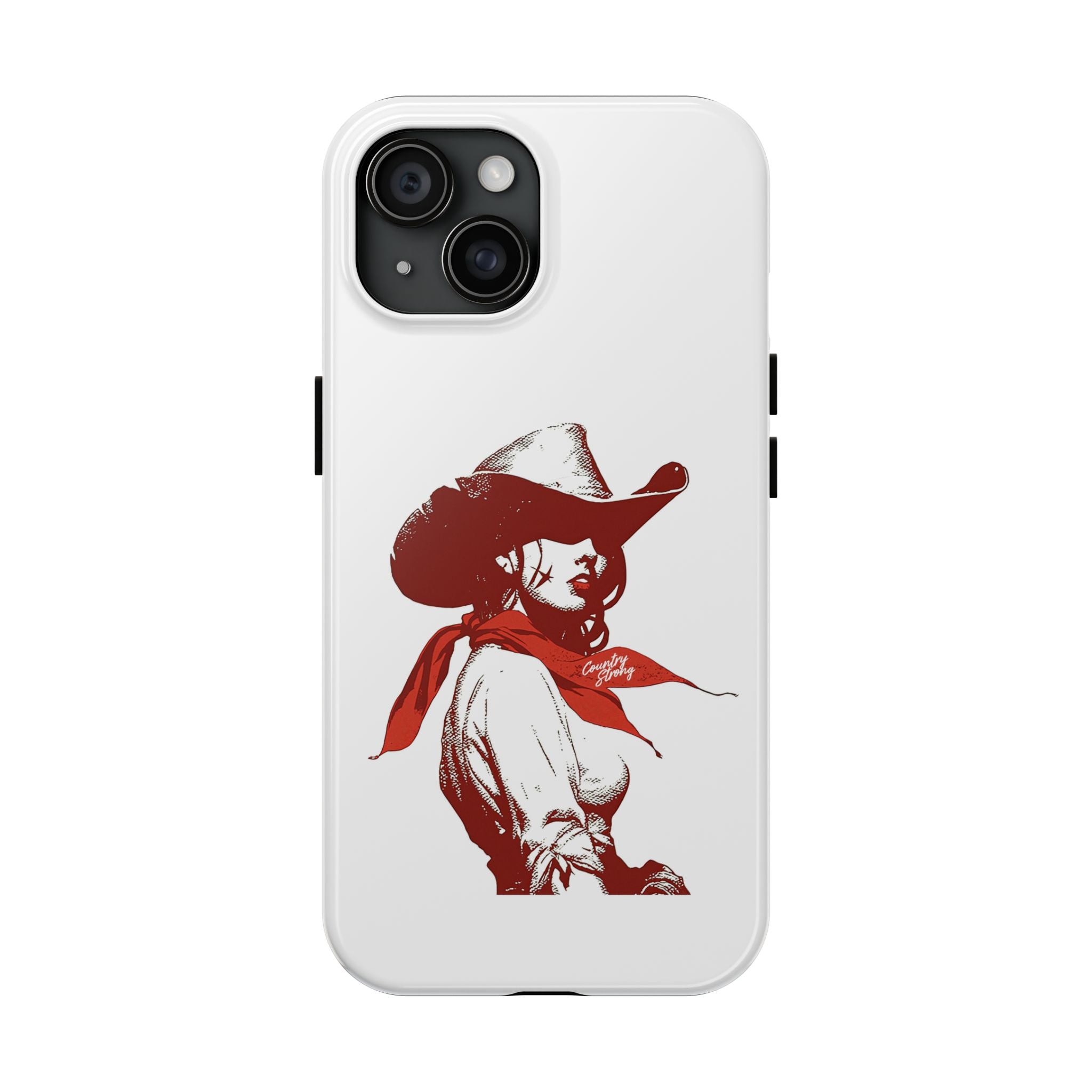 Western Cowgirl Tough Phone Case — Retro Red Cowboy Design