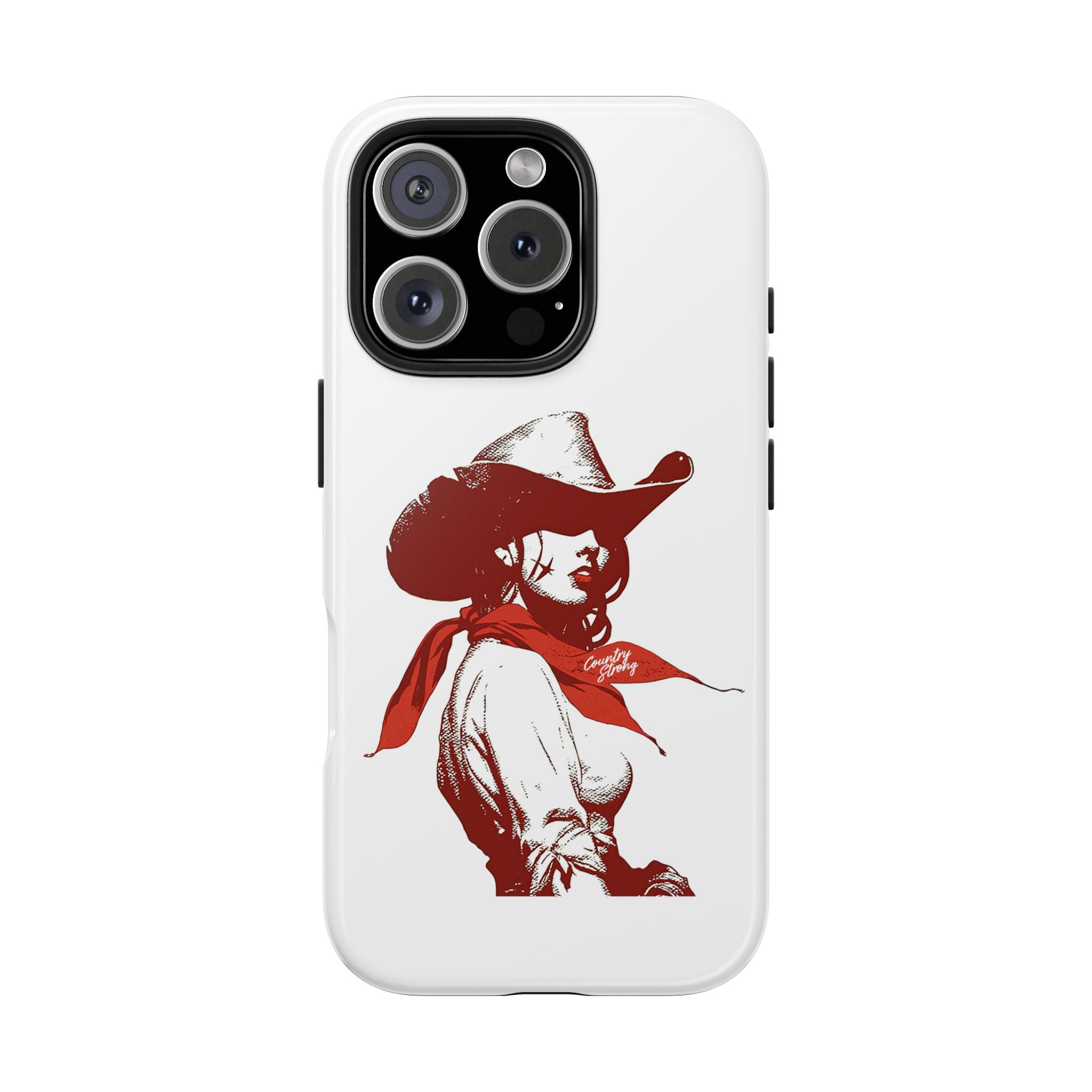 Western Cowgirl Tough Phone Case — Retro Red Cowboy Design