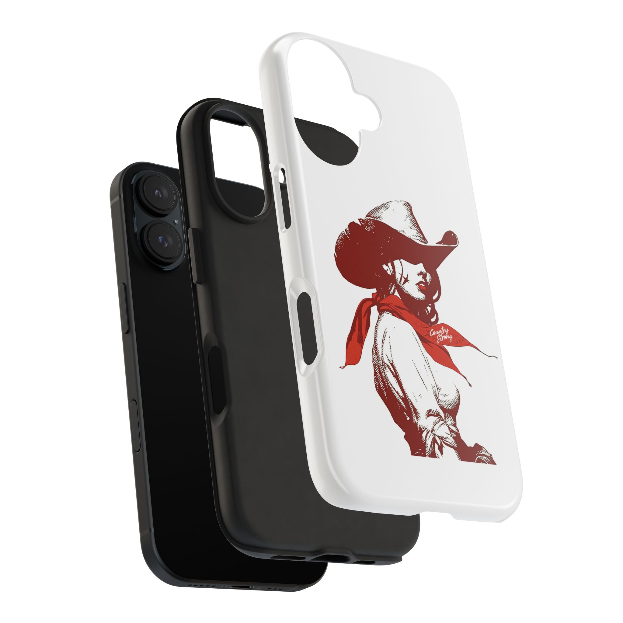 Western Cowgirl Tough Phone Case — Retro Red Cowboy Design