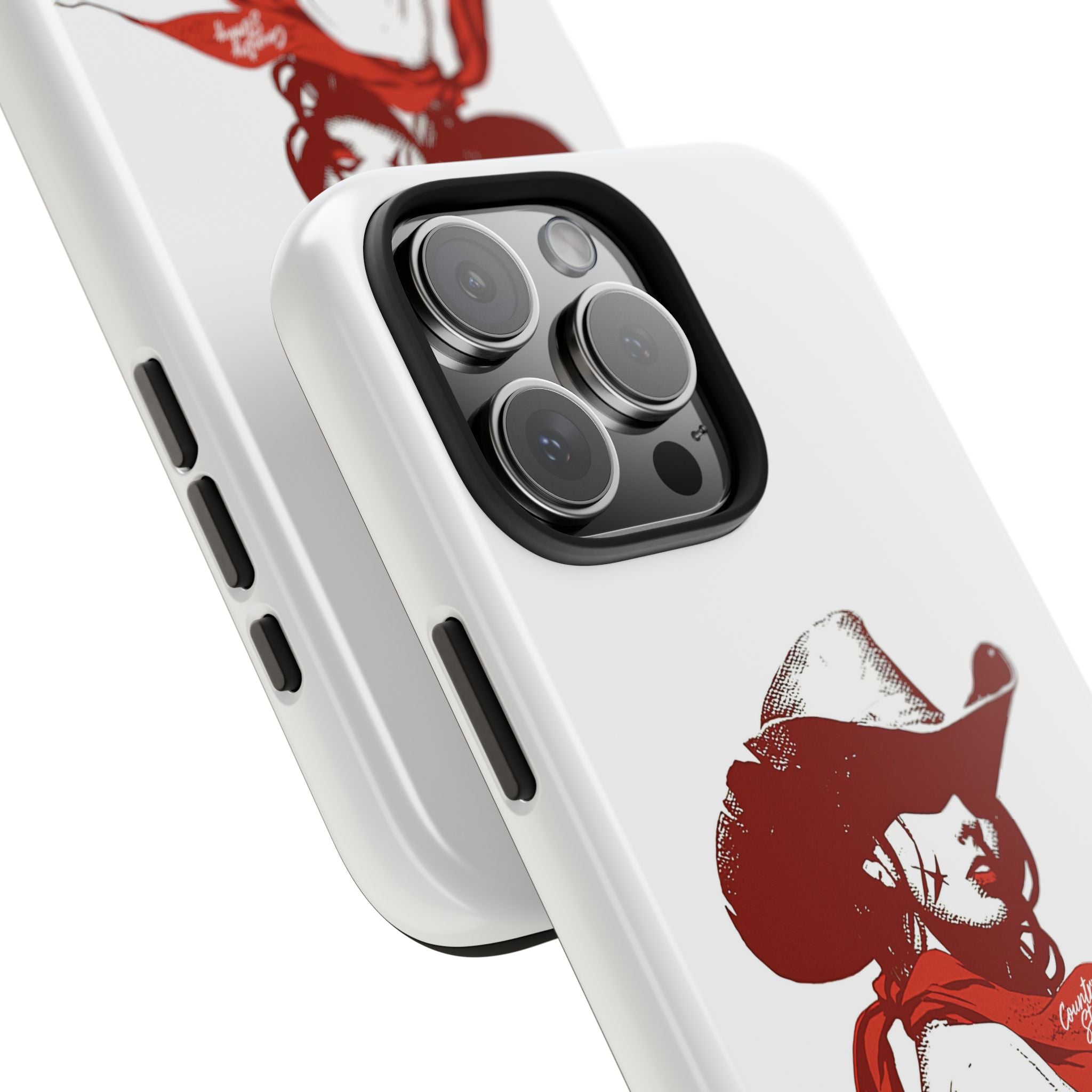 Western Cowgirl Tough Phone Case — Retro Red Cowboy Design