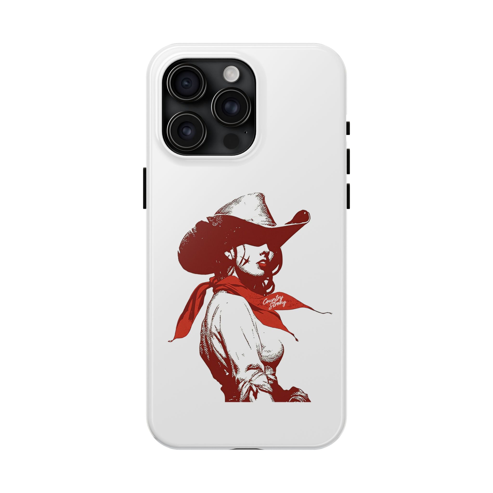 Western Cowgirl Tough Phone Case — Retro Red Cowboy Design