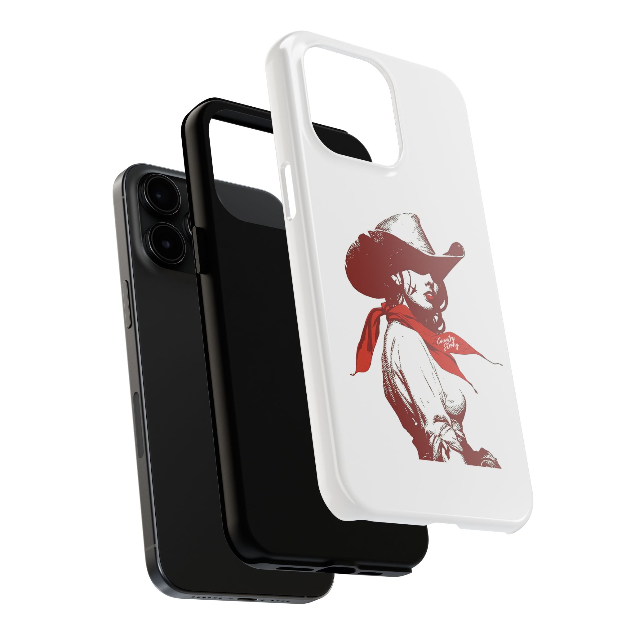 Western Cowgirl Tough Phone Case — Retro Red Cowboy Design